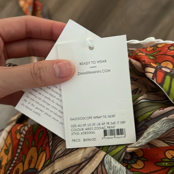 NWT Zimmermann KALEIDOSCOPE WRAP TIE SKIRT - Picture 11 of 11